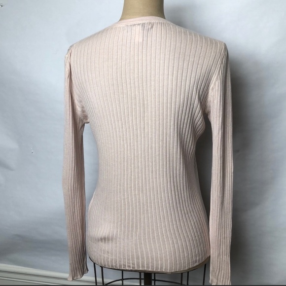 Banana Republic Rose Pink Silk Ribbed Cardigan - Picture 8 of 8